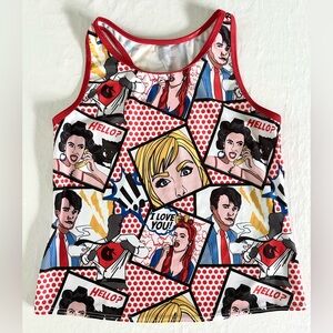 Costume Call Comic Pop Art Tank Top Colorful Graphic Sleeveless Women’s S/M ALA